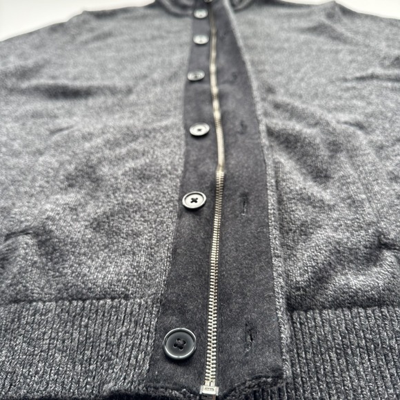 BANANA REPUBLIC Zip Up Button Front Cardigan‎ Sweater Mens XL Gray Wool Blend - Picture 9 of 16